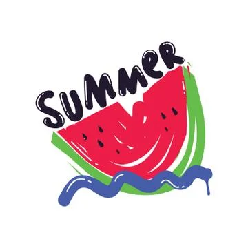 Vector illustration of summer and watermelon Stock Illustration