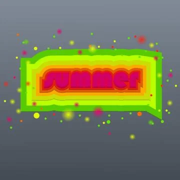 Vector illustration of Summer with colour background and paper Stock Illustration