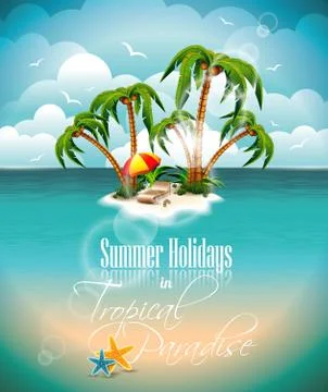 Vector illustration on a summer holiday theme Illustrazione stock