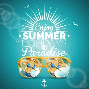 Vector illustration on a summer holiday theme Stock Illustration