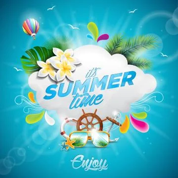 Vector illustration on a summer holiday theme Stock Illustration