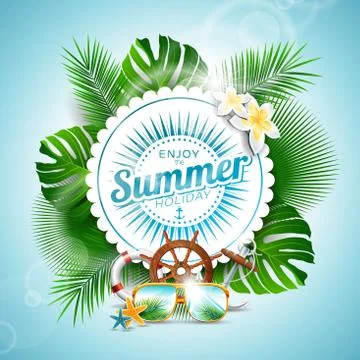 Vector illustration on a summer holiday theme Stock Illustration
