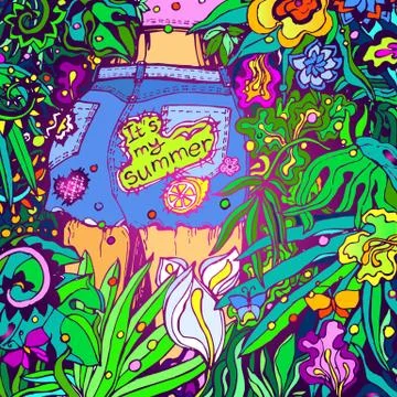 Vector illustration of summer Stock Illustration