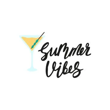 Vector illustration of summer lettering. Stock Illustration