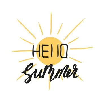 Vector illustration of summer lettering. Stock Illustration