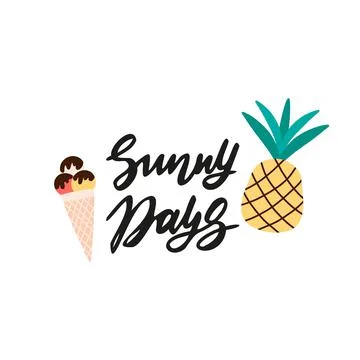 Vector illustration of summer lettering Stock Illustration