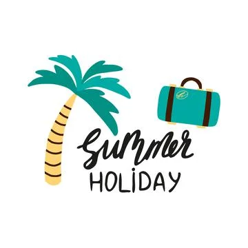 Vector illustration of summer lettering. Stock Illustration