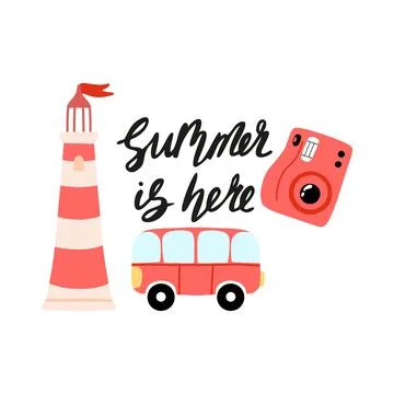 Vector illustration of summer lettering. Stock Illustration