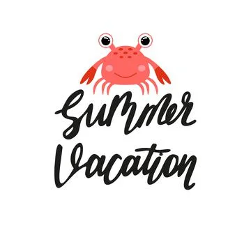 Vector illustration of summer lettering. Stock Illustration