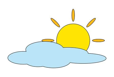 Vector illustration a sun and cloud Stock Illustration