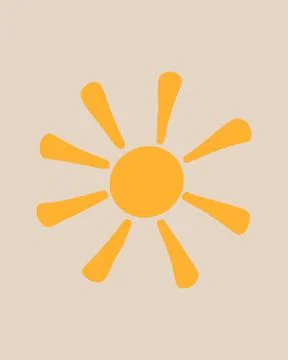 Vector illustration sun boho style. Stock Illustration