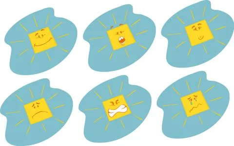 Vector illustration of a sun countenance Stock Illustration