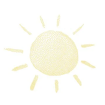 Vector illustration of the sun in retro dotted style Illustrazione stock