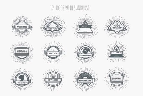 Vector illustration sunburst. Stock Illustration