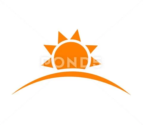 Vector illustration of sunrise sun Stock Illustration