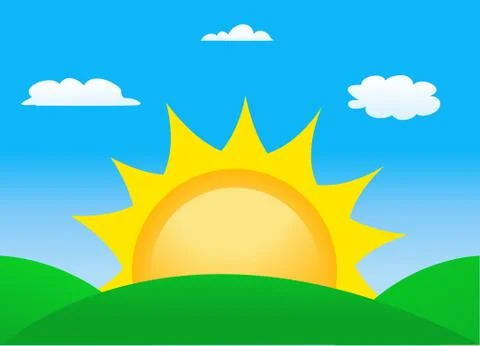 Vector illustration of sunrise sun Stock Illustration