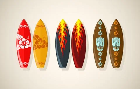 Vector illustration of surf boards Stock Illustration