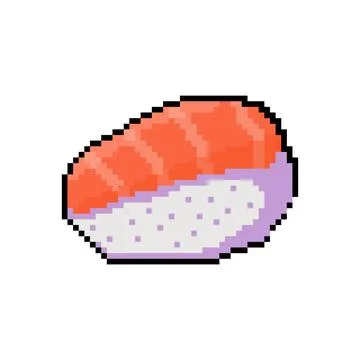 Vector Illustration of Sushi with Pixel Art Design Stock Illustration