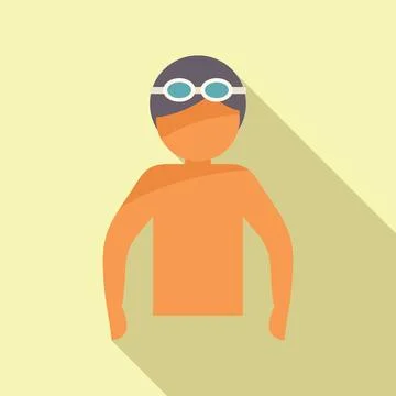 Vector illustration of a swimmer in flat design style with goggles 스톡 일러스트