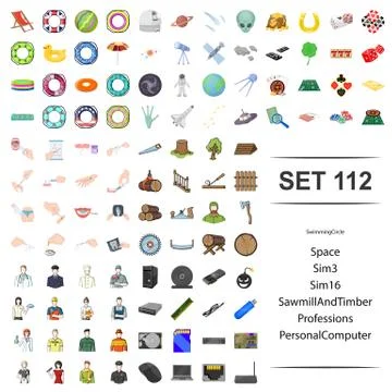 Vector illustration of swimming, circle, space, sawmill, timber profession 스톡 일러스트
