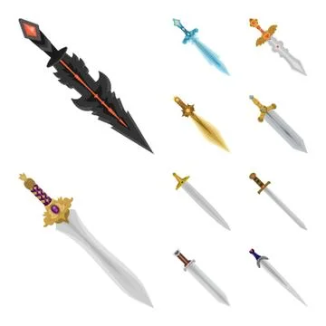Vector illustration of sword and dagger sign. Collection of sword and weapon Stock Illustration