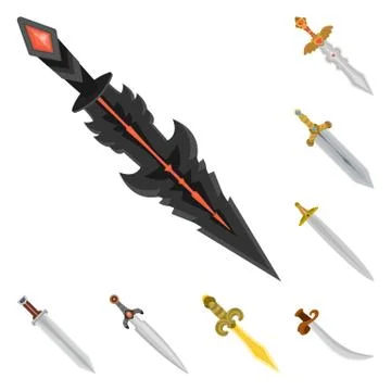 Vector illustration of sword and dagger sign. Set of sword and weapon stock Illustrazione stock