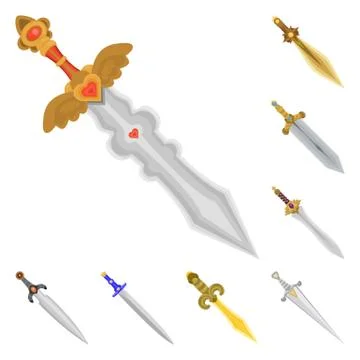 Vector illustration of sword and dagger icon. Collection of sword and weapon Illustrazione stock