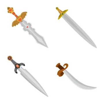 Vector illustration of sword and dagger icon. Set of sword and weapon stock Illustrazione stock