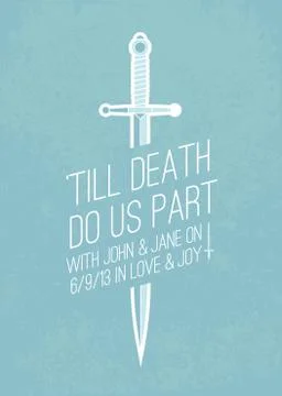 Vector illustration of sword and wedding background Stock Illustration
