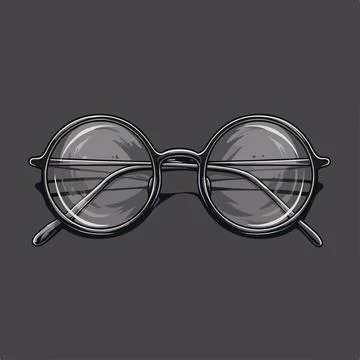 Vector illustration symbol from the book about Harry Potter glasses. Stock Illustration
