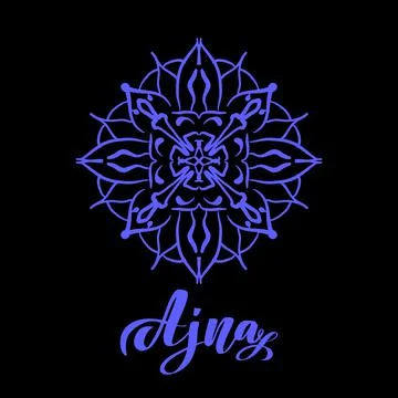 Vector illustration with symbol chakra Ajna and watercolor Stock Illustration