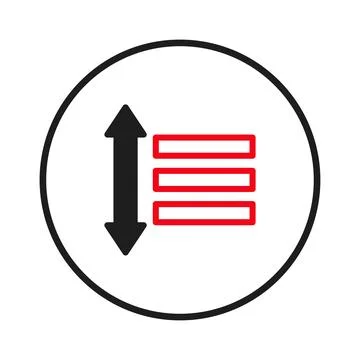 Vector illustration symbolizing data prioritization concept with arrow dire.. Stock Illustration