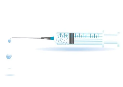 Vector illustration of a syringe on a white background Stock Illustration