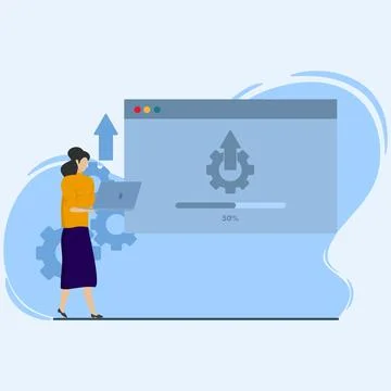 Vector illustration of system update concept Illustrazione stock