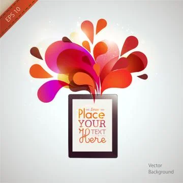 Vector illustration with tablet on light background Stock Illustration