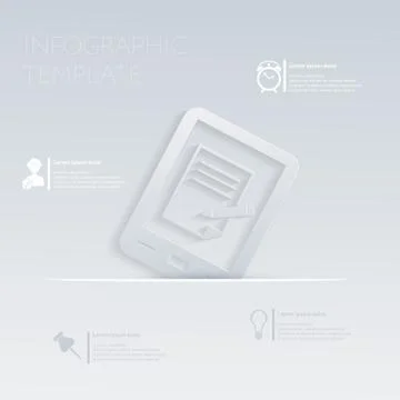 Vector illustration, tablet pad with sheet of paper. template graphic or webs Stock Illustration