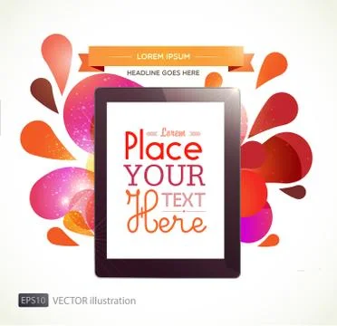 Vector illustration with tablet pc Stock Illustration