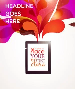 Vector illustration with tablet pc イラスト素材