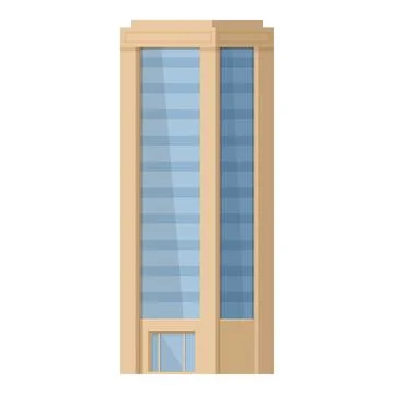 Vector illustration of a tall modern skyscraper with glass windows Stock Illustration