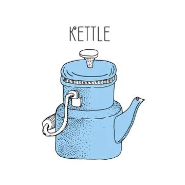 Vector illustration tea kettle Stock Illustration