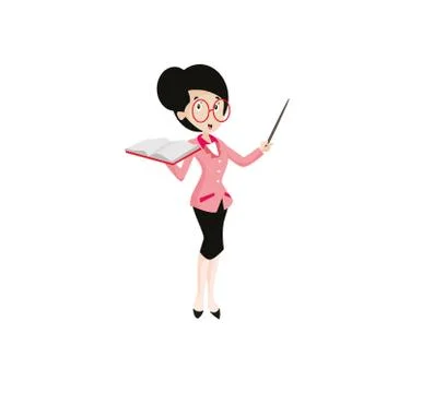 Vector Illustration Teacher Teaching Students Stock Illustration