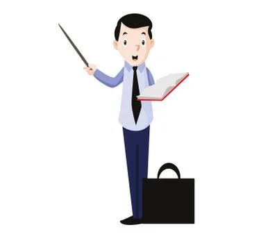 Vector Illustration Teacher Teaching Students Stock Illustration