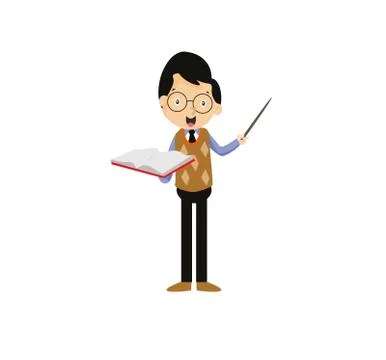 Vector Illustration Teacher Teaching Students Stock Illustration