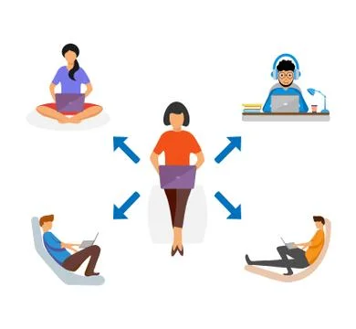 Vector illustration of team work Stock Illustration