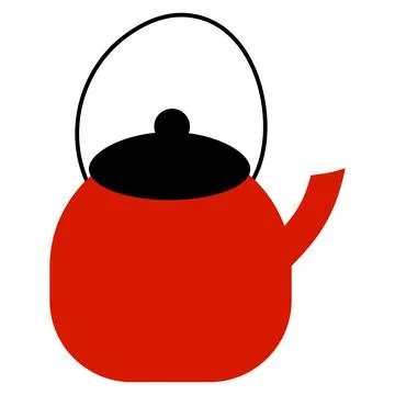 Vector illustration of teapot in cartoon flat style. Teakettle on white backg Stock Illustration