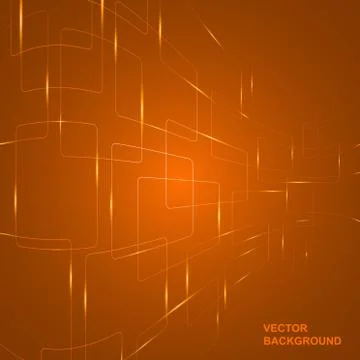 Vector illustration of technology abstract background with glowing curved lin Stock Illustration