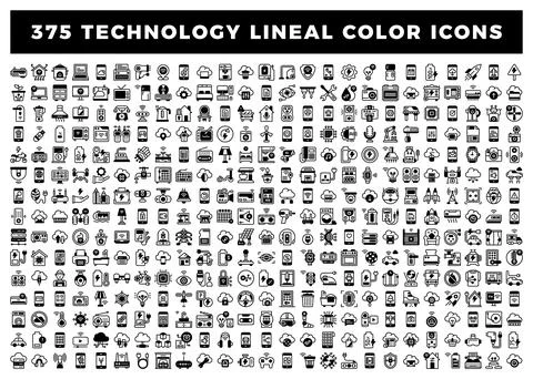 Vector illustration of technology icons Stock Illustration