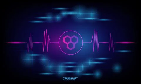 Vector illustration technology with line pattern over dark blue background. 스톡 일러스트