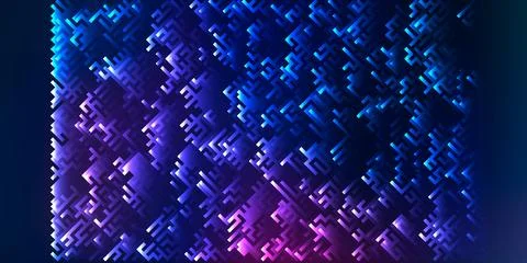 Vector illustration technology with line pattern over dark blue background Stock Illustration