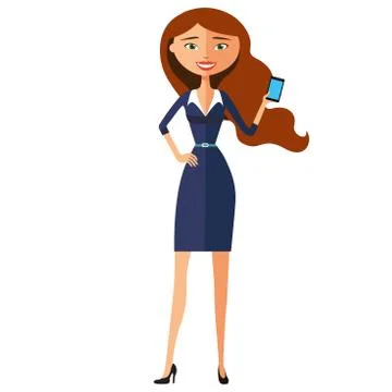 Vector illustration of  telephone operator  isolated on white background Stock Illustration